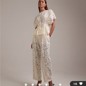 ASOS design bridal lace set, pants 4 top 0